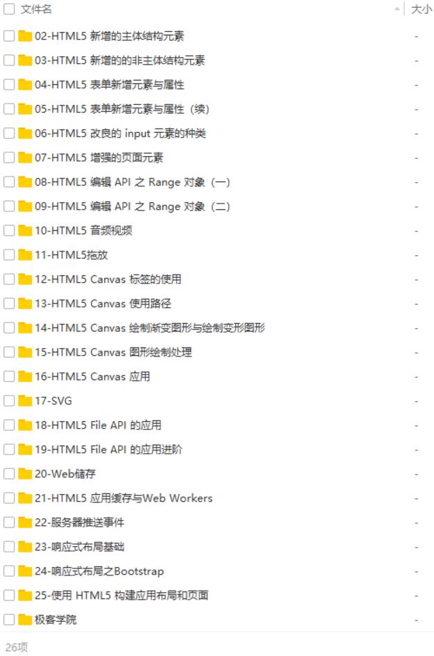 HTML5史上最全教程合集_前端开发教程